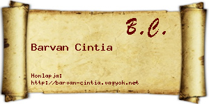 Barvan Cintia névjegykártya